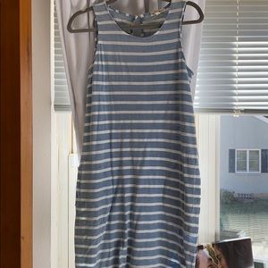 Blue and white stripe dress